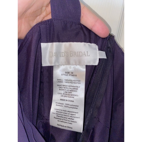 David’s Bridal Lapis Chiffon Bridesmaid Dress - Plus Size 18 / 18W F14010 - Picture 5 of 8